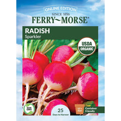 Radish, Sparkler Organic Seeds, 2.6g