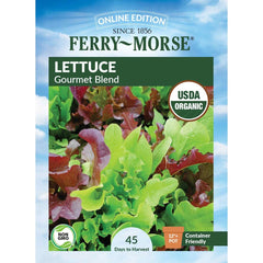 Lettuce, Gourmet Blend Organic Seeds, 1.2g