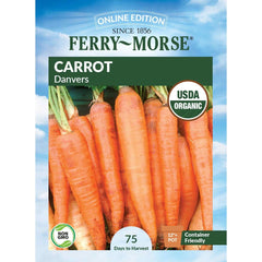 Carrot, Danvers Organic Seeds, 1.3g
