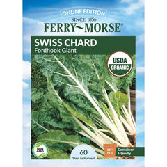 Swiss Chard, Fordhook Giant Organic Seeds, 1.6g