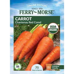 Carrot, Red Cored Chantenay Organic Seeds, 1.3g