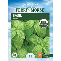 Basil, Sweet Organic Seeds, 300mg