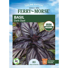 Basil, Dark Opal Organic Seeds, 300mg