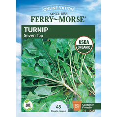 Turnip, Seven Top Organic Seeds, 3.5g