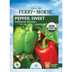 Pepper, California Wonder Organic Seeds, 400mg