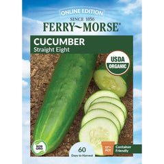 Cucumber, Straight Eight Organic Seeds, 1.4g
