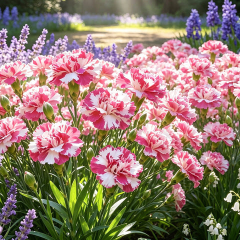 Pink & White Marbled Carnation Seeds