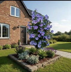 100 Blue Hibiscus Seeds Hardy Shrub with Summer Sky-Blue Blooms for Full Sun Gardens & Borders