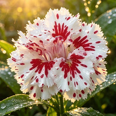 Red Splatter White Dianthus Seeds