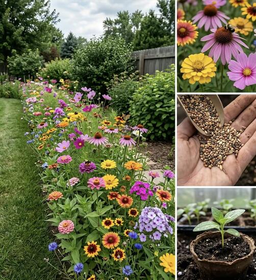 Stunning 1100 Pollinator Flower Mix Seeds - Drought Tolerant, Nature Inspired Landscape, Stunning Yard Decor