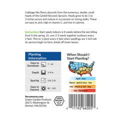 Brussel Sprouts, Catskill Seeds, 1.6g