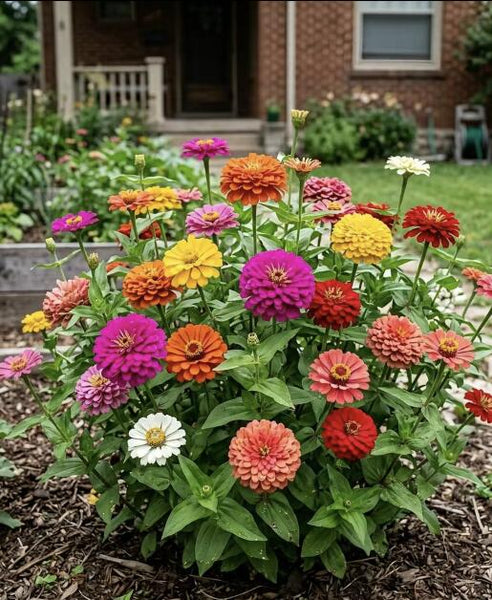100 Mixed Color Zinnia Seeds for Planting - Heirloom Mixed Color Zinnia Flower Seeds for Home Garden