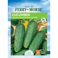 Cucumber, Garden Bush Pickle Hybrid Seeds, 1.6g