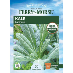 Kale, Lacinato Organic Seeds, 1.9g