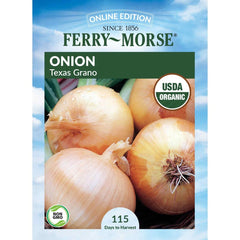 Onion, Texas Grano Organic Seeds, 1.1g