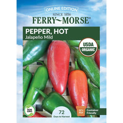 Pepper, Jalapeno Mild Organic Seeds, 400mg