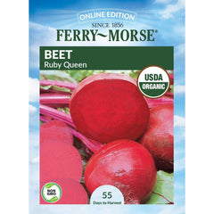 Beet, Ruby Queen Organic Seeds, 5.3g