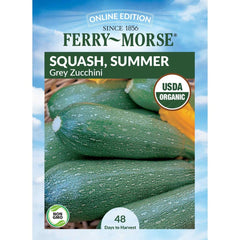 Squash, Grey Zucchini Organic Seeds, 4.4g