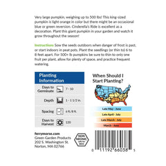 Pumpkin, Cinderella's Ride Seeds, 3g