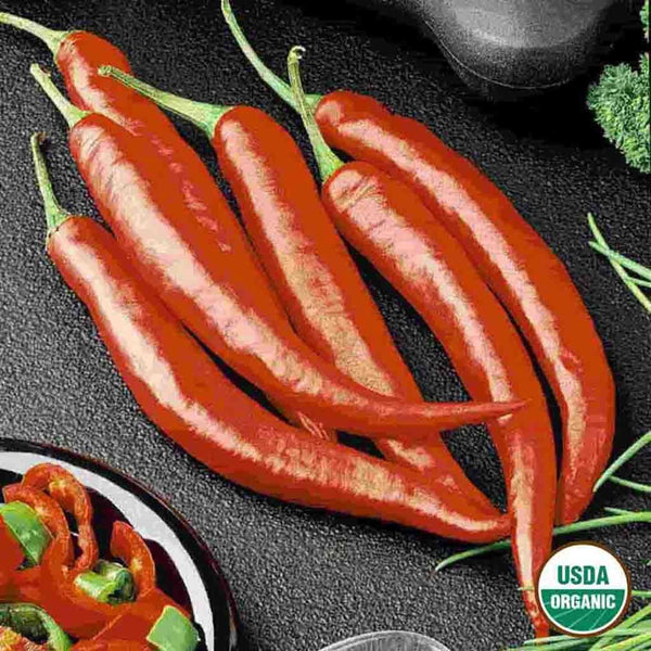 Pepper, Cayenne Long Slim Organic Seeds, 400mg