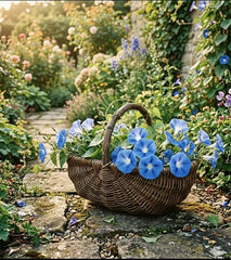 100 Heavenly Blue Morning Glory Seeds for Planting - Variety for Home Gardening