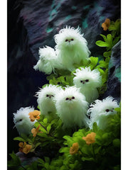 Cat's eye flower dazzle-long hair curly white flower