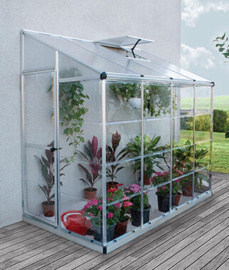 Lean To Grow House? Silver Hybrid 8' x 4' by Palram - Seedsplant
