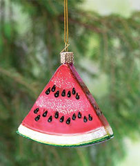 Watermelon Wedge Glass Ornament - Plants Seeds